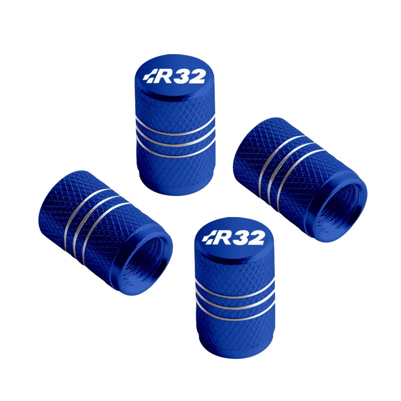 Bouchon de valve Golf R32 bleu foncé, jeu de 4 pour Golf et Polo