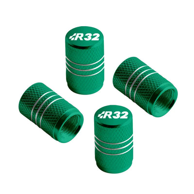 Bouchon de valve Golf R32 vert, lot de 4 capuchons en aluminium anodisé