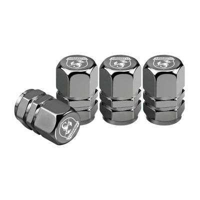 Bouchon de valve Abarth gris pour modèle Fiat Abarth, logo blanc sport