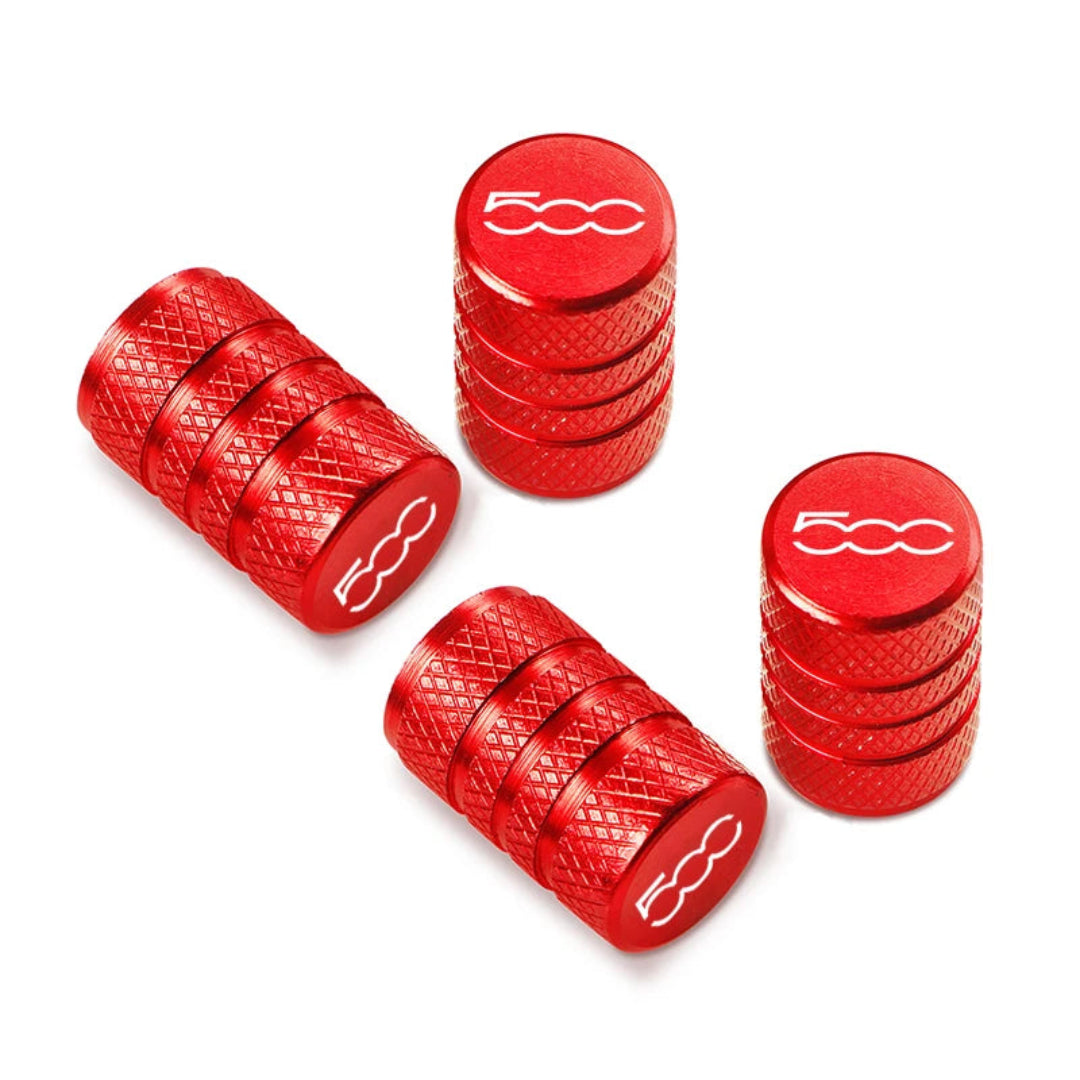 Bouchon de valve Fiat 500 rouge stylé pour valve pneu voiture Fiat 500.