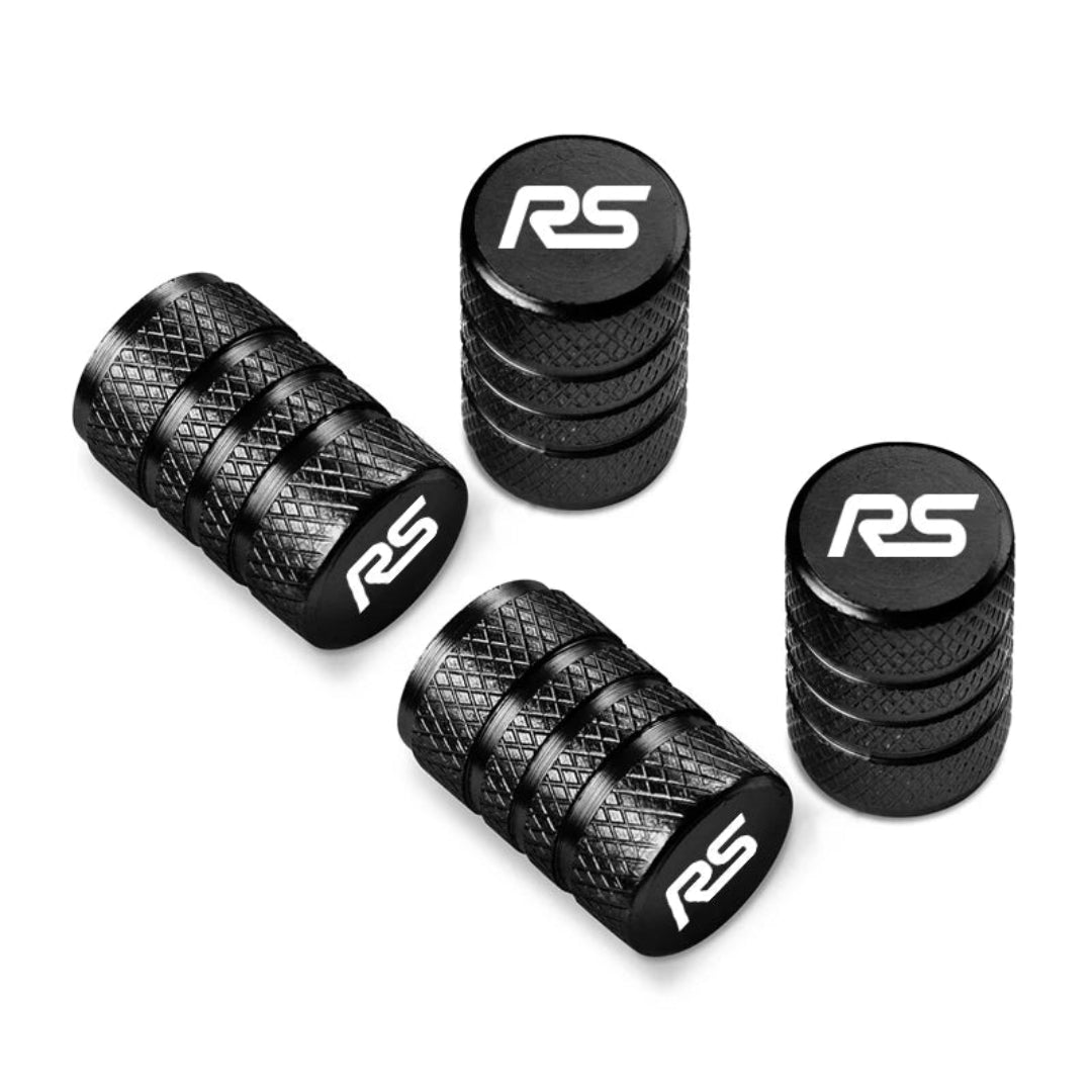 Bouchon de valve Ford RS noir élégant avec logo blanc Ford RS.