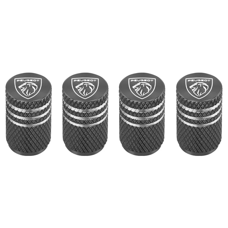 Bouchon de valve Peugeot gris compatible toutes valves de pneu voiture.