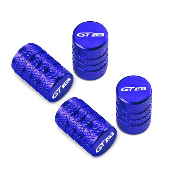 Bouchon de valve Peugeot GT Line bleu pour pneu voiture avec logo GT Line.