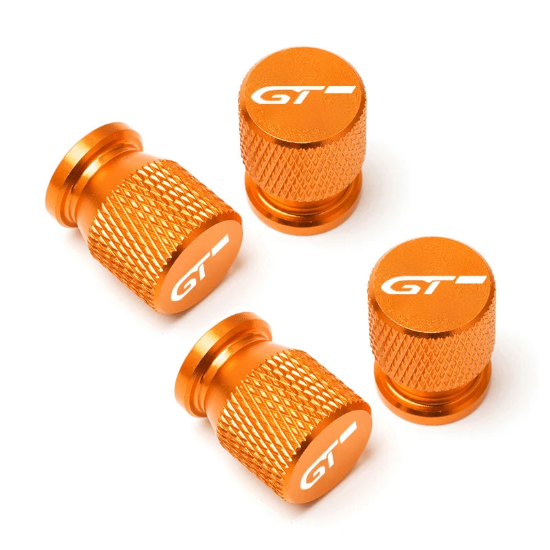 Bouchon de valve Peugeot GT orange design sport pour valve pneu voiture.