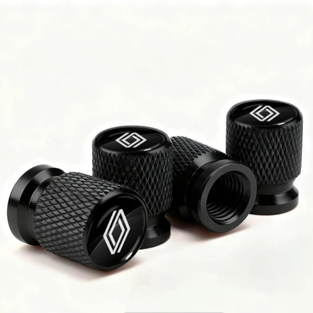 bouchon de valve Renault noir pour valve pneu avec logo Renault