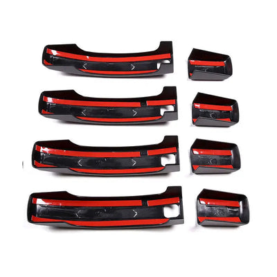 Intérieur des huit coques de poignée Range Rover Sport avec leurs bandes adhésives rouges