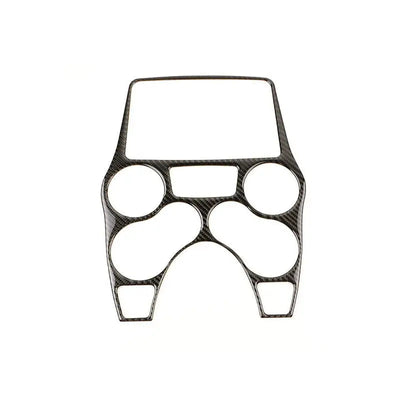 Cadre de console centrale carbone pour Fiat Panda 2 avec découpes d'autoradio, aérateurs et molettes