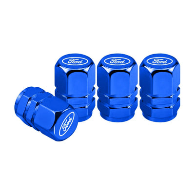 Capuchon de valve Ford bleu, lot de 4 pour Focus, Fiesta et Mondeo
