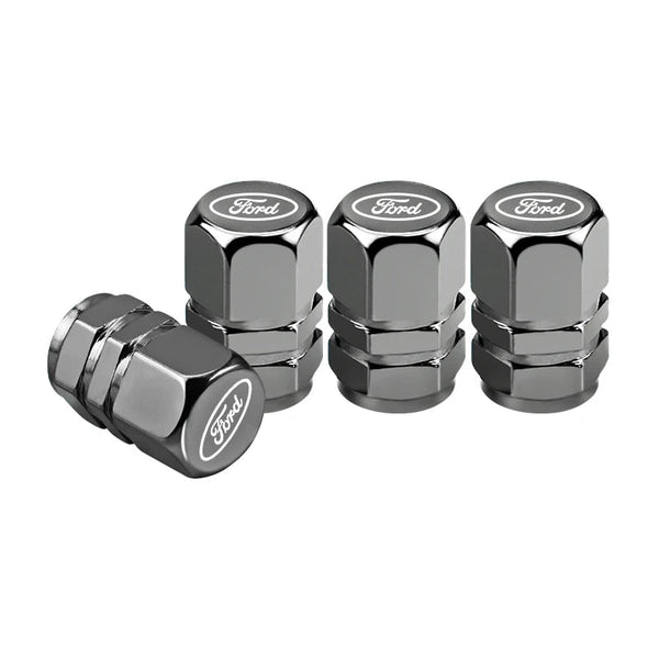 Capuchon de valve Ford finition gunmetal à l'ovale de la marque