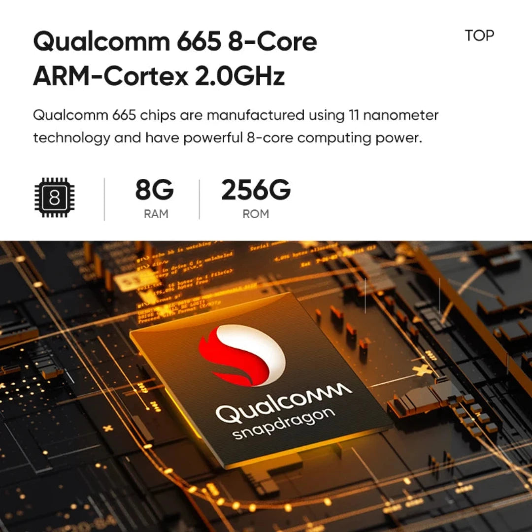 Processeur Qualcomm 665 8 cœurs 2 GHz de l'autoradio Peugeot 208, avec 8 Go de RAM et 256 Go de stockage
