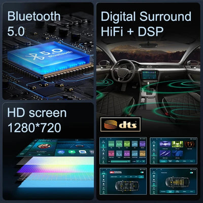 Équipements de l'autoradio Golf 7 : Bluetooth 5.0, son surround DTS avec DSP et écran HD 1280 x 720