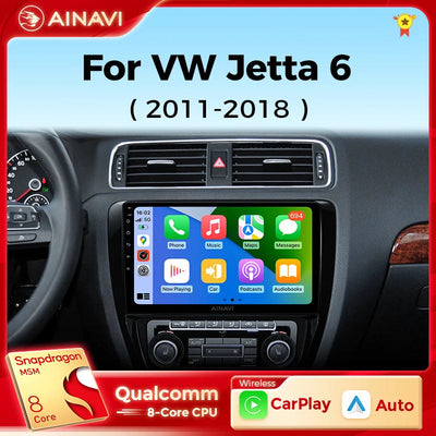 Autoradio CarPlay pour Volkswagen Jetta 6 de 2011 à 2018, écran tactile intégré à la planche de bord