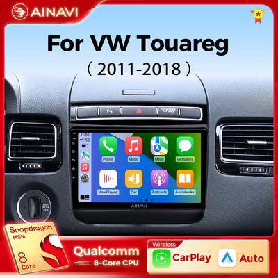 Autoradio CarPlay pour Volkswagen Touareg de 2011 à 2018, écran tactile installé dans la console centrale