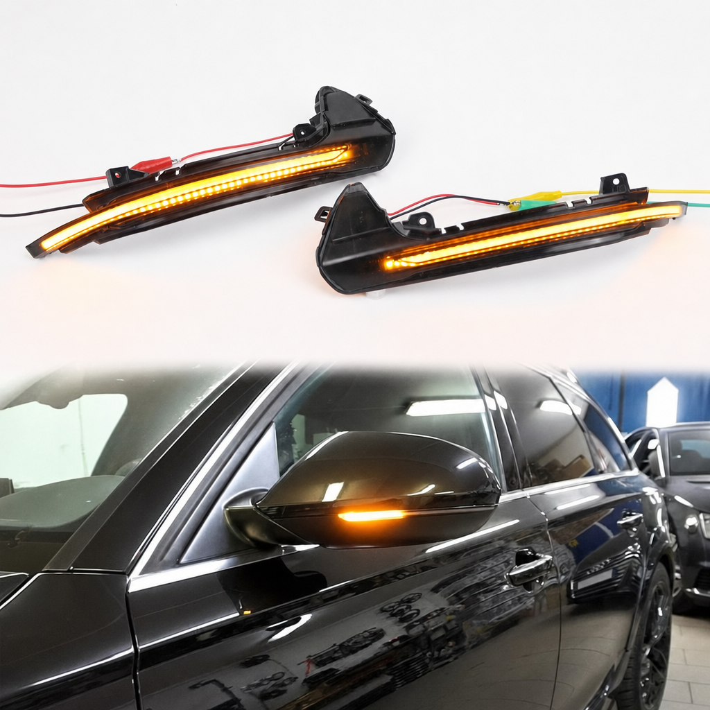Clignotant dynamique séquentiel à lentille fumée pour rétroviseur Audi A6 C7