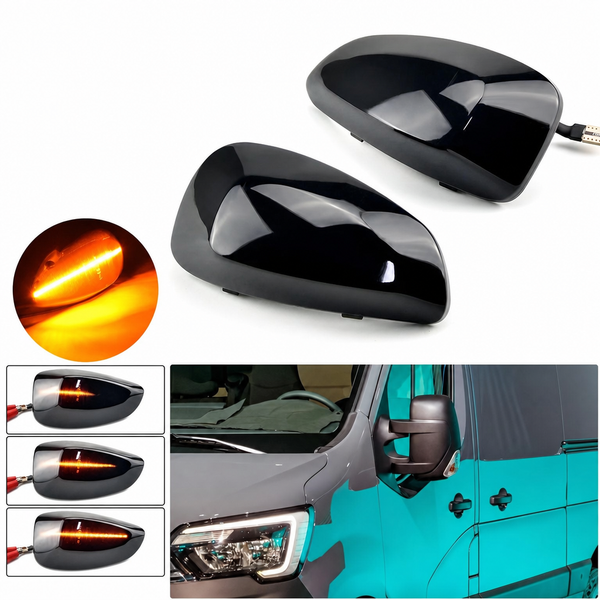 Clignotant dynamique séquentiel à lentille fumée pour rétroviseur Renault Master