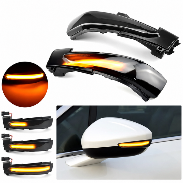 Clignotant dynamique séquentiel à lentille fumée pour rétroviseur Peugeot 508
