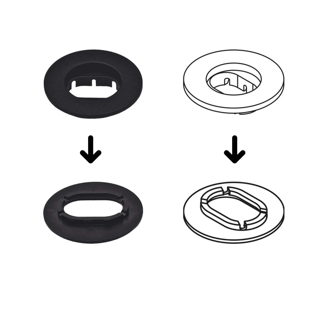 Attaches de fixation ovales pour tapis de sol voiture