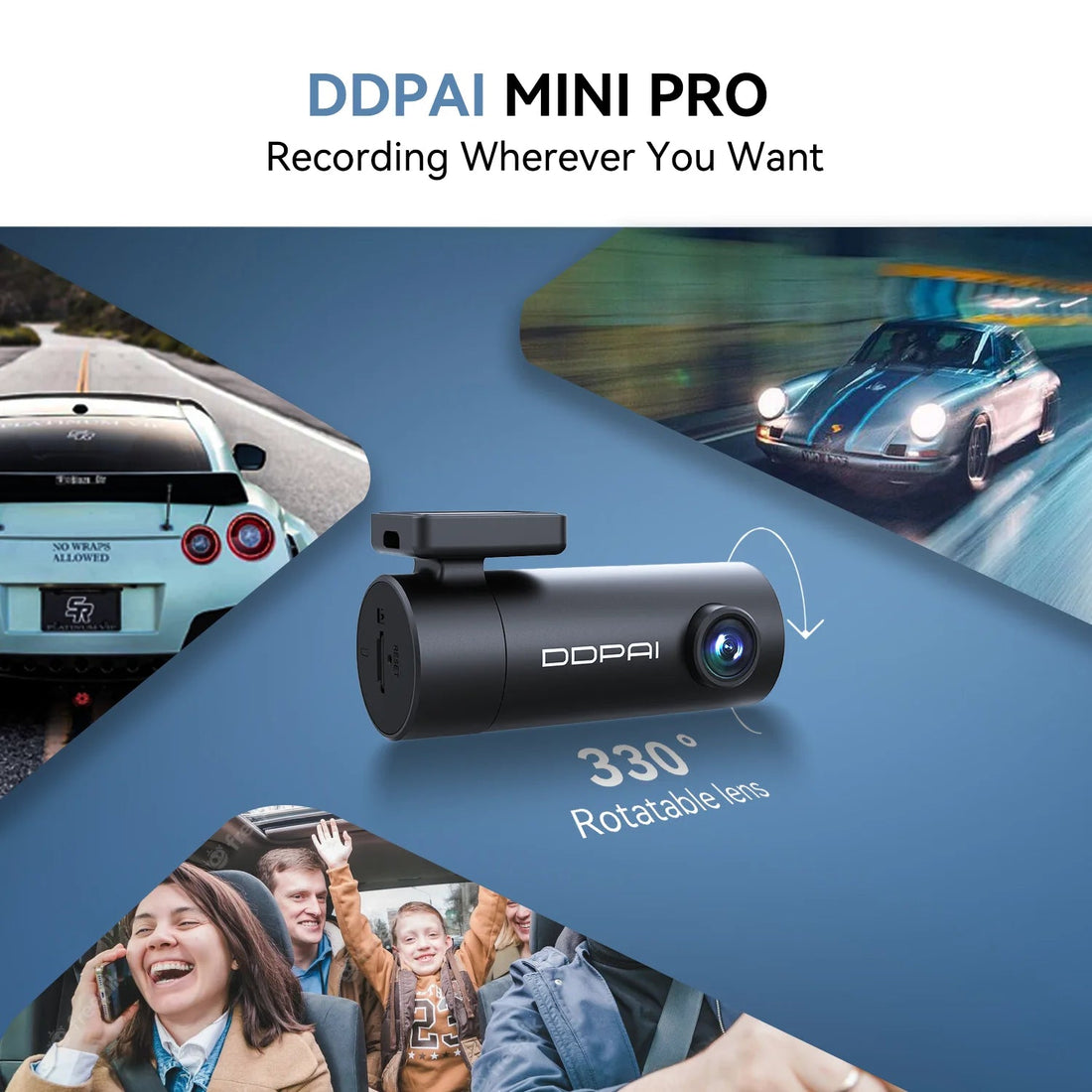 Dashcam voiture DDPAI MINI Pro à objectif rotatif sur 330 degrés