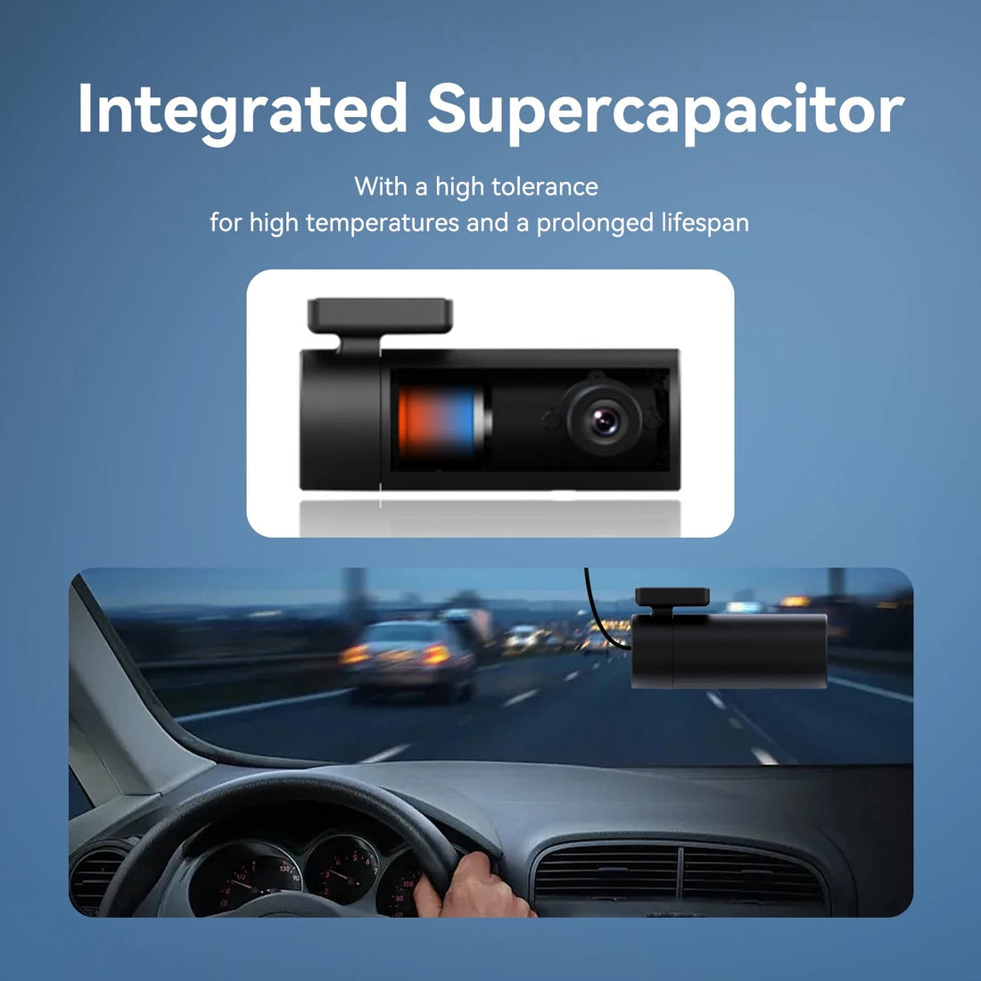 Supercondensateur intégré de la dashcam DDPAI MINI Pro, résistant aux fortes températures