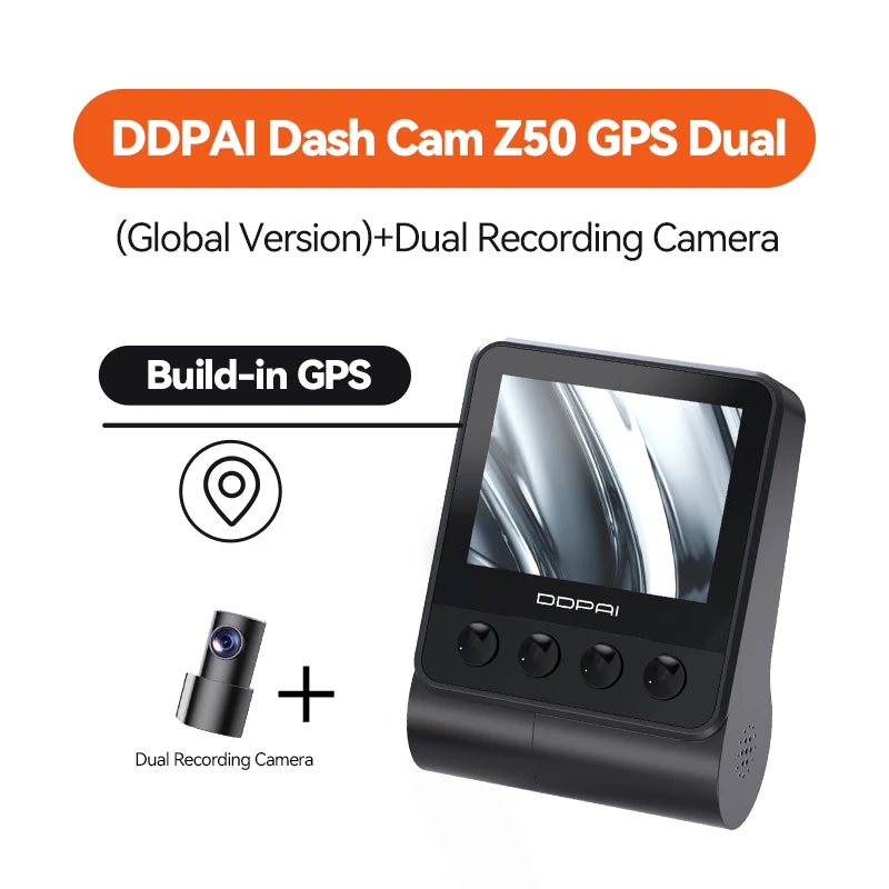 Pack dashcam DDPAI Z50 GPS avec sa caméra arrière