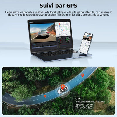 Suivi par GPS et enregistrement relative à la localisation avec cette dashcam B26P.