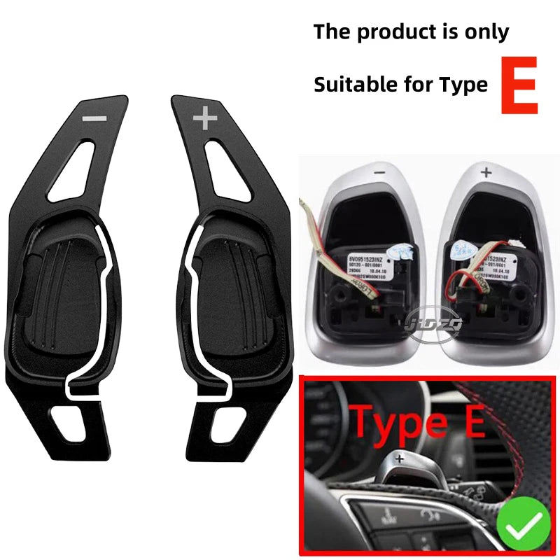 Extension palette au volant Audi S5 SQ5 RS6 noire montée sur le volant