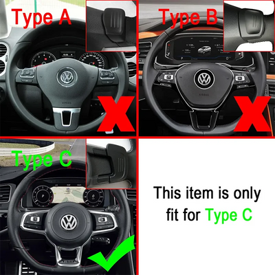 Extension palette au volant Golf 7 GTD noire, détail des stries d'appui