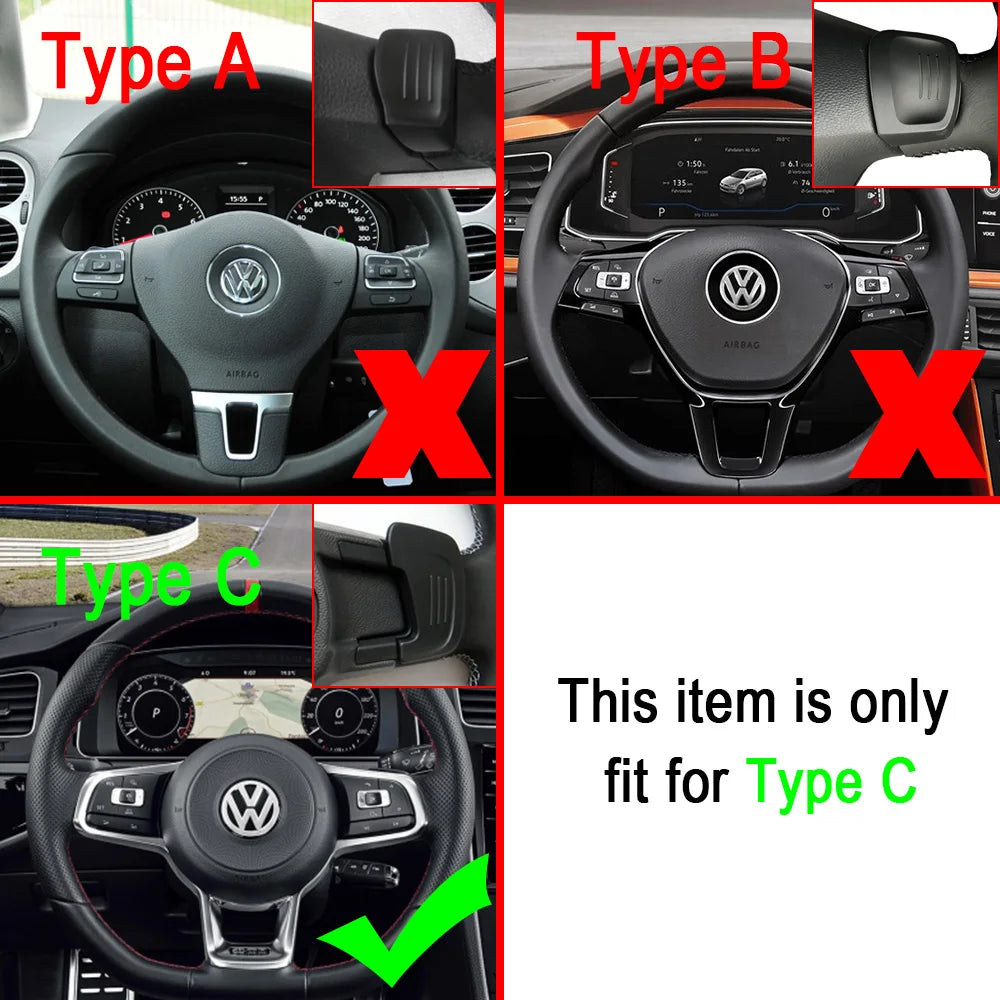 Tableau de compatibilité des volants Volkswagen : types A, B et C, seul le type C convient