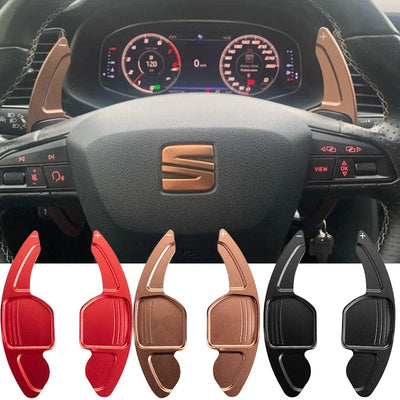 Extension palette au volant Seat Ibiza 6F bronze montée sur le volant