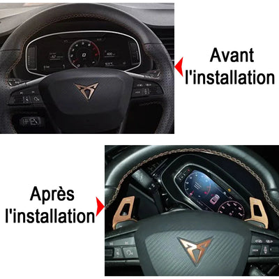 Extension palette au volant Seat Leon FR bronze, plateau texturé