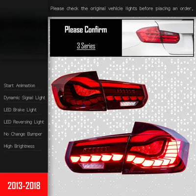 Variante à lentille rouge des feux arrière LED GTS BMW Série 3 F30