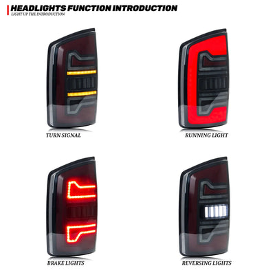 Fonctions du feu arrière LED RAM : clignotant, position, stop et recul