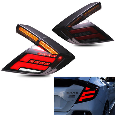 Jeu de feux arrière LED fumés pour Honda Civic 10, allumés et éteints