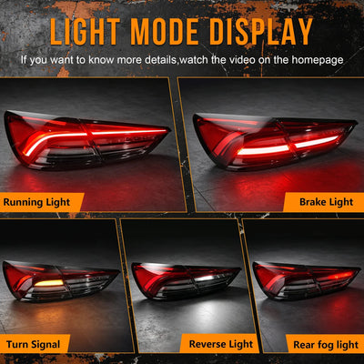 Fonctions des feux arrière LED Quattroporte : position, stop, clignotant, recul et brouillard