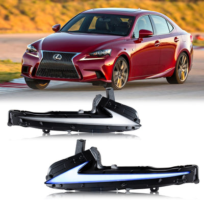 Paire de feux de jour LED pour Lexus IS, l'un en blanc, l'autre en bleu