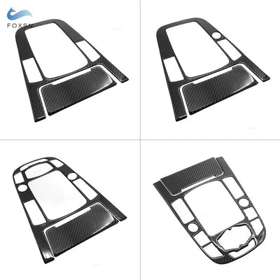 Quatre configurations de découpe de la garniture carbone pour console Audi A4 B8, A5 et Q5