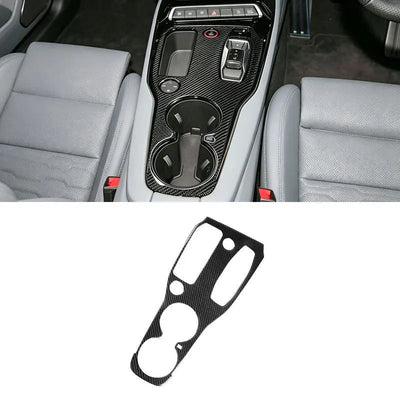 Version conduite à droite de la garniture console centrale carbone Audi RS e-tron GT, montée et seule