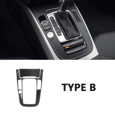Type B : garniture carbone pour console Audi automatique avec bouton Start/Stop, sans MMI