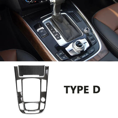Type D : garniture carbone pour console Audi automatique avec MMI, sans bouton Start/Stop