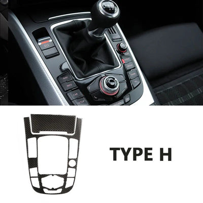 Type H : garniture carbone pour console Audi à boîte manuelle avec MMI