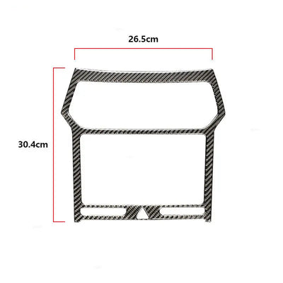 Dimensions de l'habillage tableau de bord carbone Ford Explorer : 26,5 x 30,4 cm