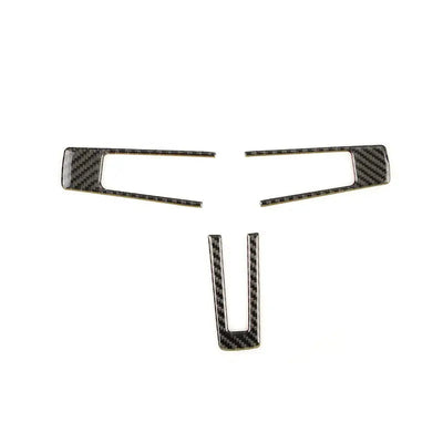 Les trois inserts en fibre de carbone souple pour les branches du volant de Ford Mustang