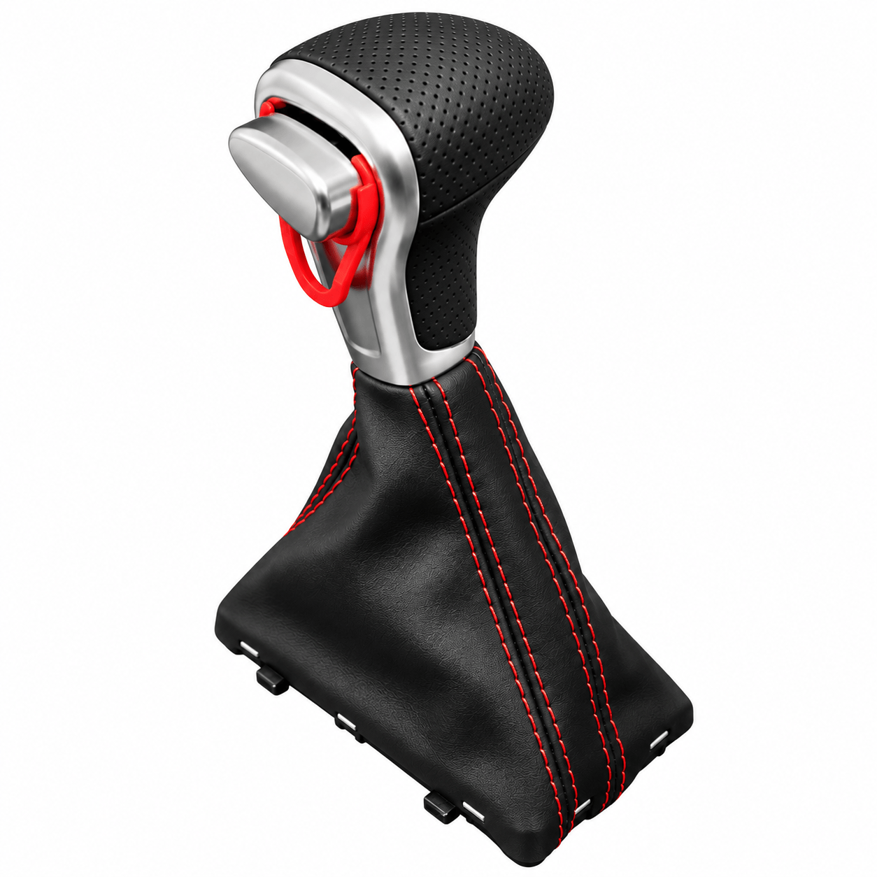 Levier de vitesse Audi Q5 automatique avec soufflet noir à coutures rouges