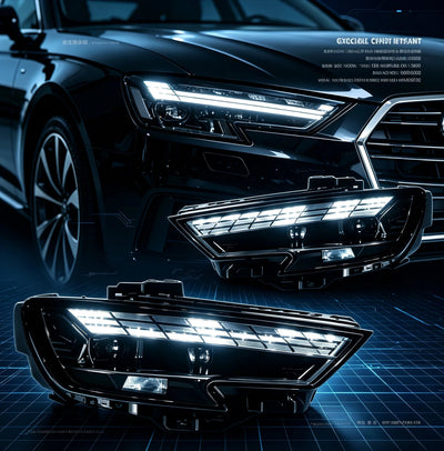 Paire de phares LED Audi A3 8V restylée à feux de jour à segments