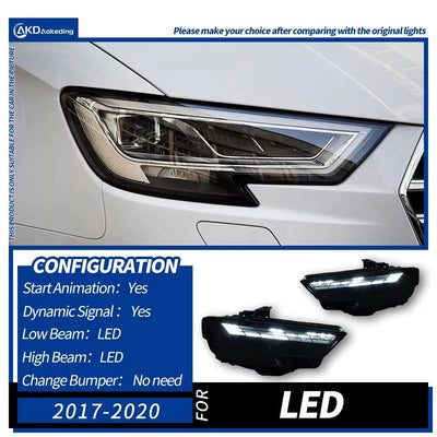 Variante du phare LED Audi A3 pour les versions LED d'origine de 2017 à 2020