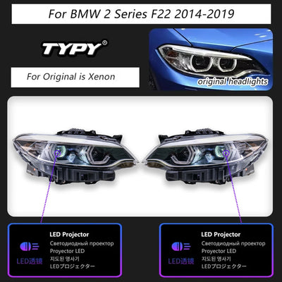 Variante xénon du phare LED BMW F22 avec ses deux projecteurs à lentille