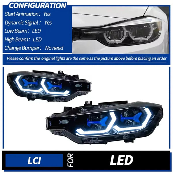 Variante pour phares LED d'origine sur BMW F30 restylée LCI