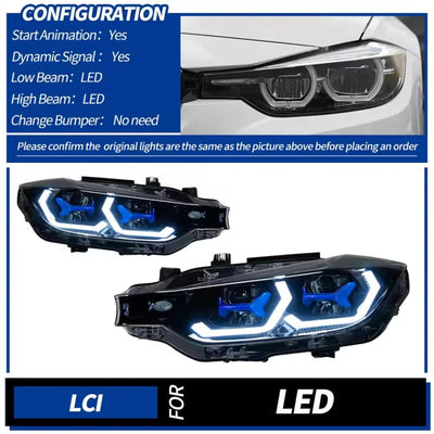 Variante pour phares LED d'origine sur BMW F30 restylée LCI