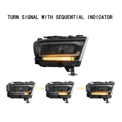 Clignotant séquentiel ambre du phare LED RAM 1500 en trois étapes