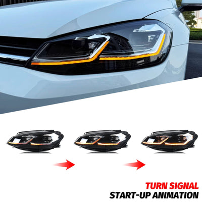 Clignotant séquentiel ambre du phare LED sur une Golf 7.5 gris clair